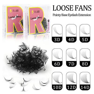 3D-20D All Size Loose Fans Handmade Premade Fans Eyelash Extensions Pointy Base Single/Mix Russian Volume Fans Lashes Loose Fans
