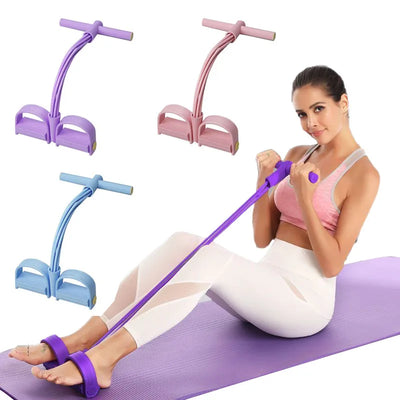 6-Tube Resistance Band Multi Function Tension Rope Fitness Bands 6-Tube Elastic Yoga Pedal Puller For Sports Exercises A