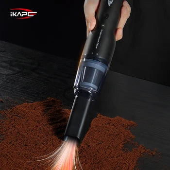 IKAPE Portable Wireless Coffee Grounds Vacuum - 13Kpa Suction & Blower for Bar/Car/Desktop