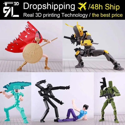 VIP-Dropshipping 9L3D Lucky Dummy 13-2.0 Action Figures Ninja Brothers Multi-Jointed Movable Shapeshift Mannequin Toys Kids