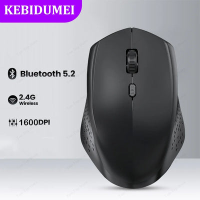 Bluetooth 5.2 Mouse 2.4G Wireless Mouse Dual-Mode Silent Mouse Rechargeable Gaming Mouse 1600DPI For Laptop Computer Win