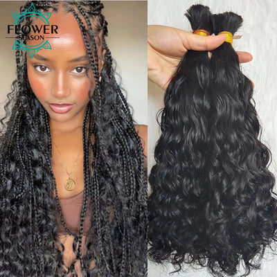 Bulk Hair For Braiding Human Hair Loose Wave Braids Hair Double Drawn Full End Bulk Human Hair Extensions 1/2/3Bundles N