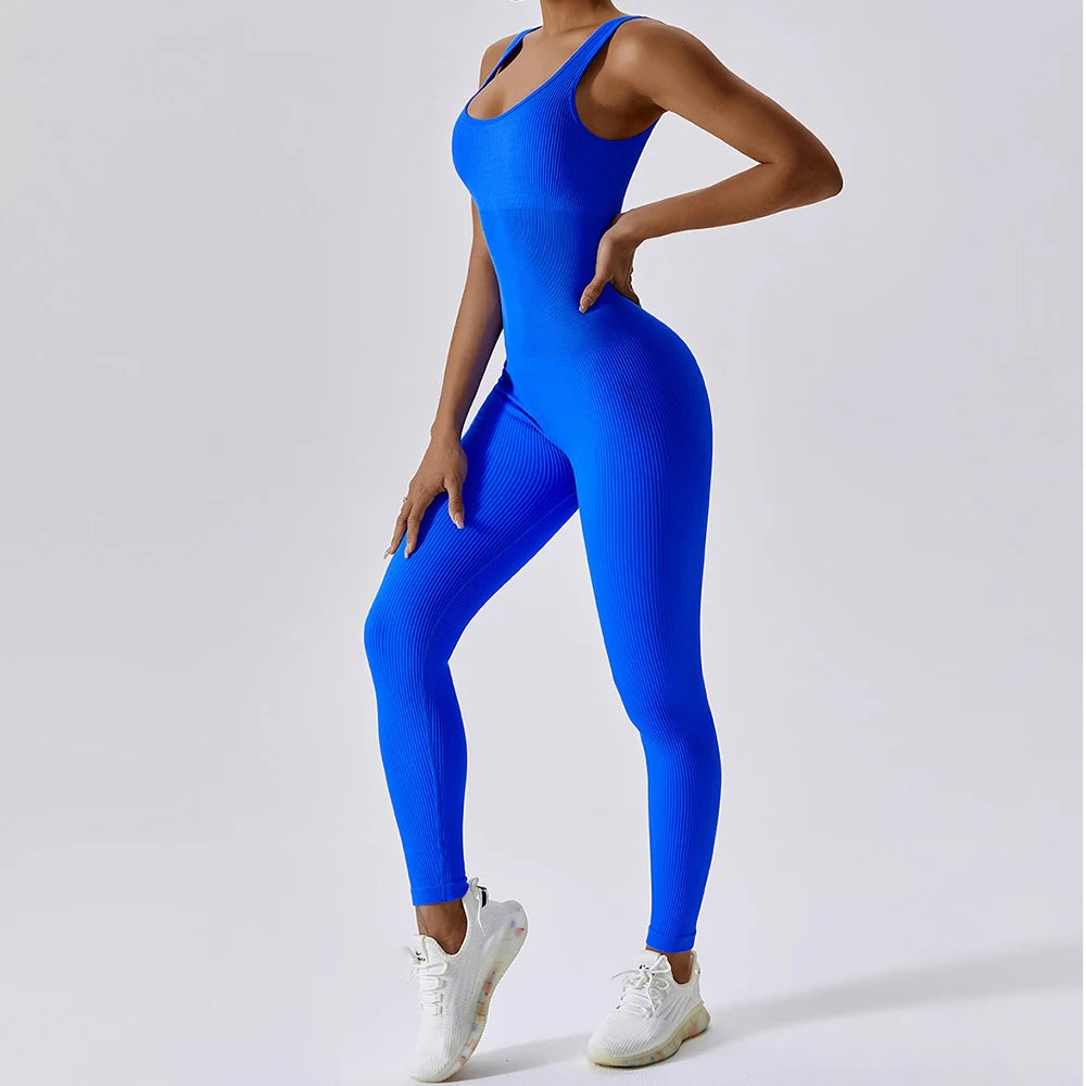 Spring Seamless One-Piece Yoga Suit Dance Belly Tightening Fitness Workout Set Stretch Bodysuit Gym Clothes Push Up Sportswear