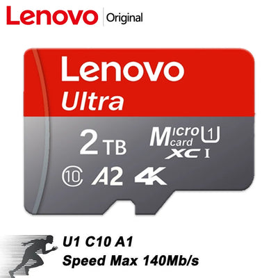 Lenovo 2TB 1TB Micro TF/SD Card Class 10 Memory Card 512GB SD Card 128GB 256GB TF Card Free For Shipping Cameras/tablet/Drone