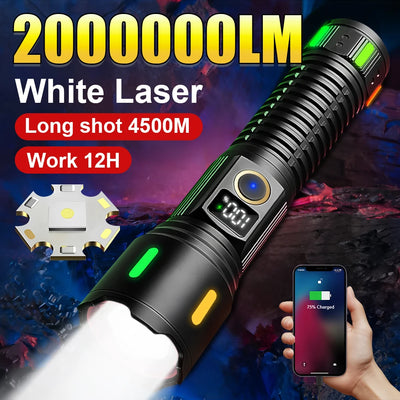 2000000LM Super Powerful Flashlights USB Rechargeable LED Flashlights Military Tactical Flashlight Camping Survival Acce