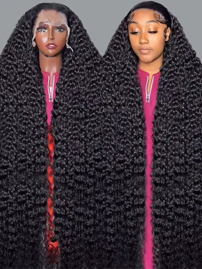 40 46 Inch Deep Wave 13x6 13x4 Lace Front Human Hair Wig 200% Remy Curl 360 Full Lace Frontal Wig Human Hair For Black W