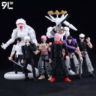 9L3D Printed Anime Jujutsu Kaisen Sukuna Yuji Yuta Satoru Gojo Lucky Dummy 13 Movable Shapeshift Action Figures Mannequi