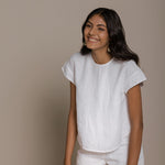 Sandcastle Saturdays Top in White