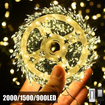 LED Firecracker String Lights EU/US DC Power Remote Control Halloween Garland Fair