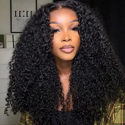 Kinky Curly Wigs 13x6 HD Lace Frontal Wig Glueless Human Hair 4C Afro Curly Lace Front Human Hair Wigs 7x5 HD Lace Closure Wigs