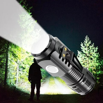 LED Strong Light Flashlight Rechargeable Multi functional for Long Range Portable Outdoor Home Mini Flashlight Cap Clip