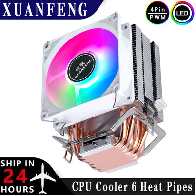 PC Air-Cooled Radiator CPU Cooling Fan 2/4/6 Heat Pipe Cooler Installing LGA2011 x79 x99 E5 2066 2099 115x 1200 1700 i5