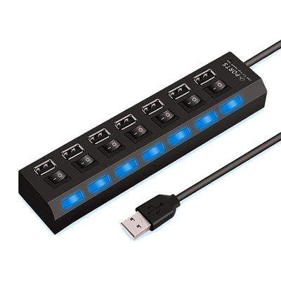High Speed 4/7 Ports USB HUB 2.0 Adapter Expander Multi USB Splitter Multiple Extender with LED Lamp Switch for PC Lapto