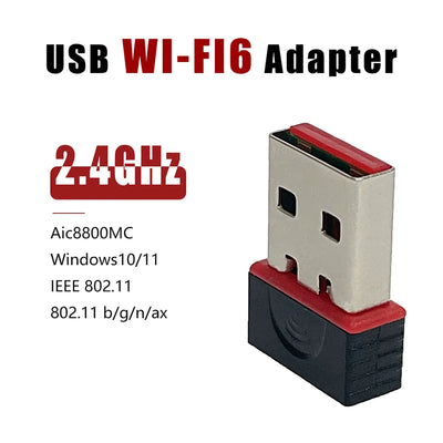 WIFI 6 Network Signal Reception Mini Driver-free Wi-Fi Adapter for PC Deskop Computer 2.4G Network Card USB Plug and Pla