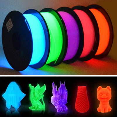 DIY Halloween/Christmas Gift, 1.75mm PLA Luminous 3D Printer Filament, 200g(0.44L）Spool, Glow in the Dark, for Most FDM