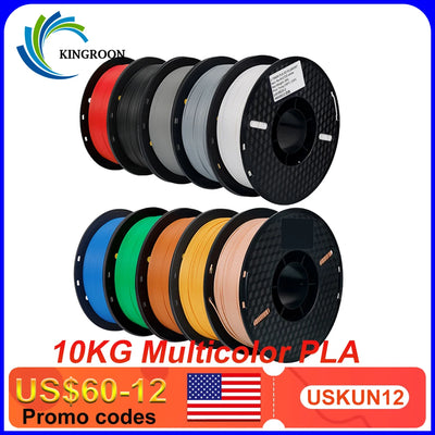 10KG/22LBS Multicolor PLA filament 1KG/Roll 1.75mm For 3D Printer Material for 3D Printing 3D Printer Filament Free Ship