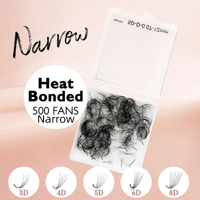 500 Loose Cils Narrow Fans Bouquets Prefaits Premade Lash Fans Pre Made Volume Fans Eyelash Extension Trays Loose Promad