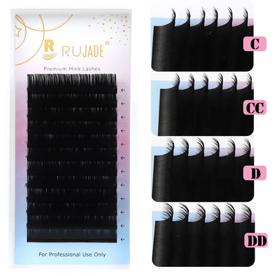 Rujade Russian Volume Lashes All Sizes 6-20mm Faux Mink Individual Eyelashes Extensions Long/Short/Lower Lash Cashmere E