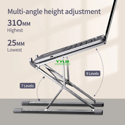 YYLM N8 Laptop Stand Aluminum for Macbook Adjustable Portable More Stabe Laptop Stand Cooling Stand Foldable Notebook Ho