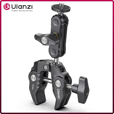 Ulanzi R094 Metal Super Clamp with Double Ball Head Magic Arm Clamp with 1/4" 3/8" Hole for DSLR Camera Monitor Light Mi