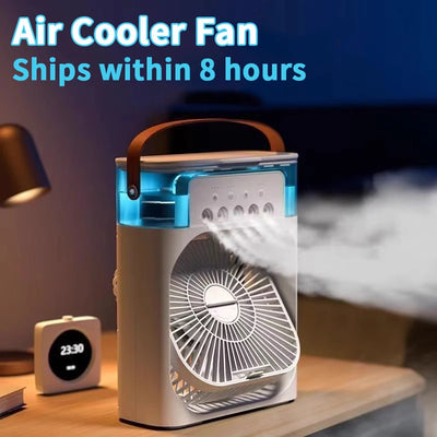 New 3 In 1 Fan AIr Conditioner Household Mini Air Cooler LED Night Light Portable Humidifier Air Adjustment Fan Office H