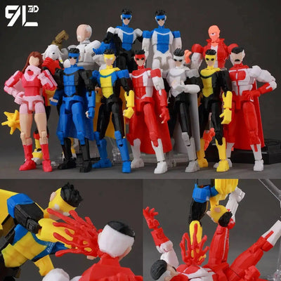 9L3D Printed Superheroes Invincible 2.0 Anime Multi-Jointed Shapeshift Toys Action Figures Mannequin Model Ornaments Gif