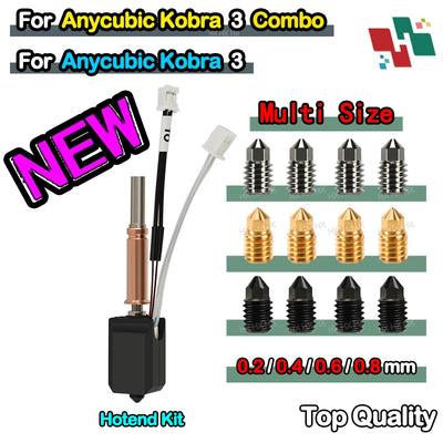 For Anycubic Kobra 3 Hotend Kit New Upgrade Hotend For Anycubic kobra 3 ceramic hotend 3D Printer Brass Hardened steel n