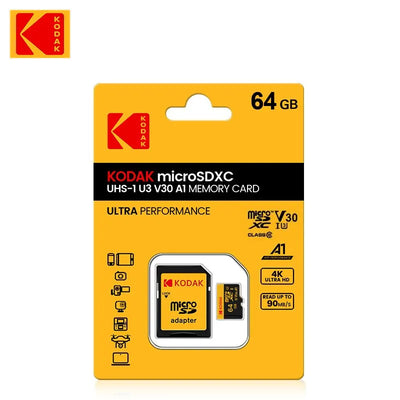 KODAK Micro SD 512GB 256GB Memory Card UP TO 100MB/s C10 U3 32GB 64GB 128GB TF Card 4K HD For USB Card Reader Adapter Mi