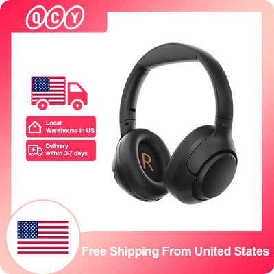 QCY H3 ANC Wireless Headphones Bluetooth 5.4 Hi-Res Audio Over Ear Headset 43dB Hybrid Active Noise Cancellation Earphon
