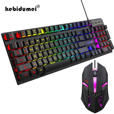 104 key Backlit Mechanical Keyboard Wired Gaming Keyboard waterproof Luminous keyboard And Mouse Set for Gamer PC Laptop
