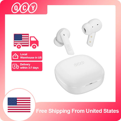 QCY HT05 ANC Wireless Earphone 40dB Noise Cancelling Bluetooth 5.2 Headphone 6 Mic ENC HD Call TWS Earbuds Transparency