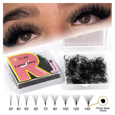 100/300/500 Fans Promade Volume Loose Fans Eyelashes Extension Handmade Pointy Base Premade Volume Fans Makeup Loose Fan