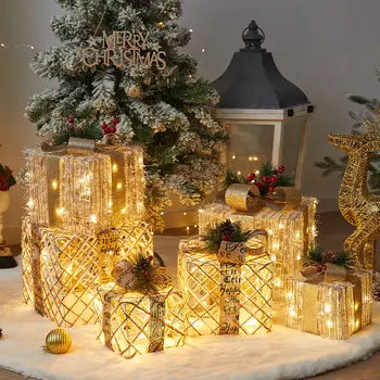 Christmas Luminous Gift Box,floor Decoration,landscape Making,iron Art,Christmas