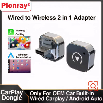 Pionray 2in1 Wireless CarPlay Adapter Android Auto AI Smart Box Car Intelligent Systems For VW Toyota Nissan Honda Ford