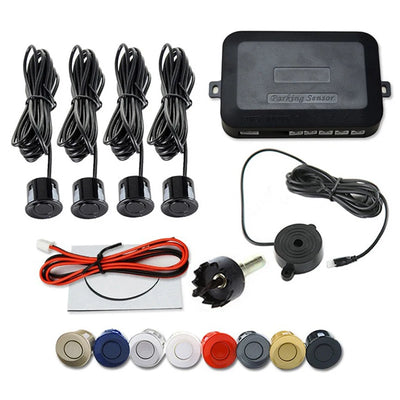 Risingon 12V 22mm Car Parking Sensor Kit Universal 4 Sensors Buzzer Reverse Backup Radar Sound Alert Indicator Probe Sys