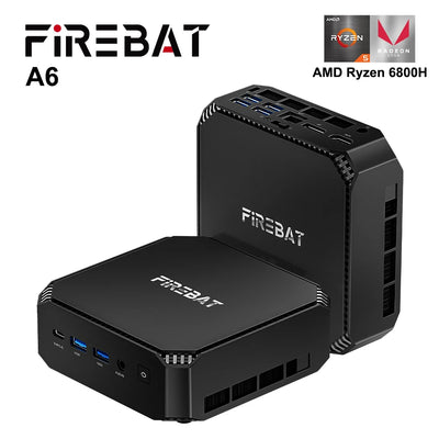 Firebat A6 Mini PC AMD R7 6800H 8-core 16-thread Computer 16GB DDR5 512GB PCIe 3.0 SSD WiFi 6 BT5.2 Mini PC Desktop Comp