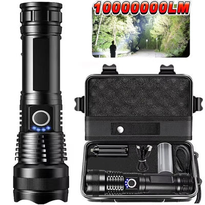 High Power LED Flashlight Rechargeable 5 Mode Aluminum Alloy Telescopic Zoom Torch Tactical Lamp for Outdoor Camping Fis