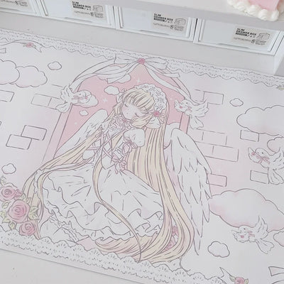 Ins Style Original Design Girl Mouse Pad Waterproof Anti Slip Student Dormitory Dining Table Mat Cute Office Study Keybo